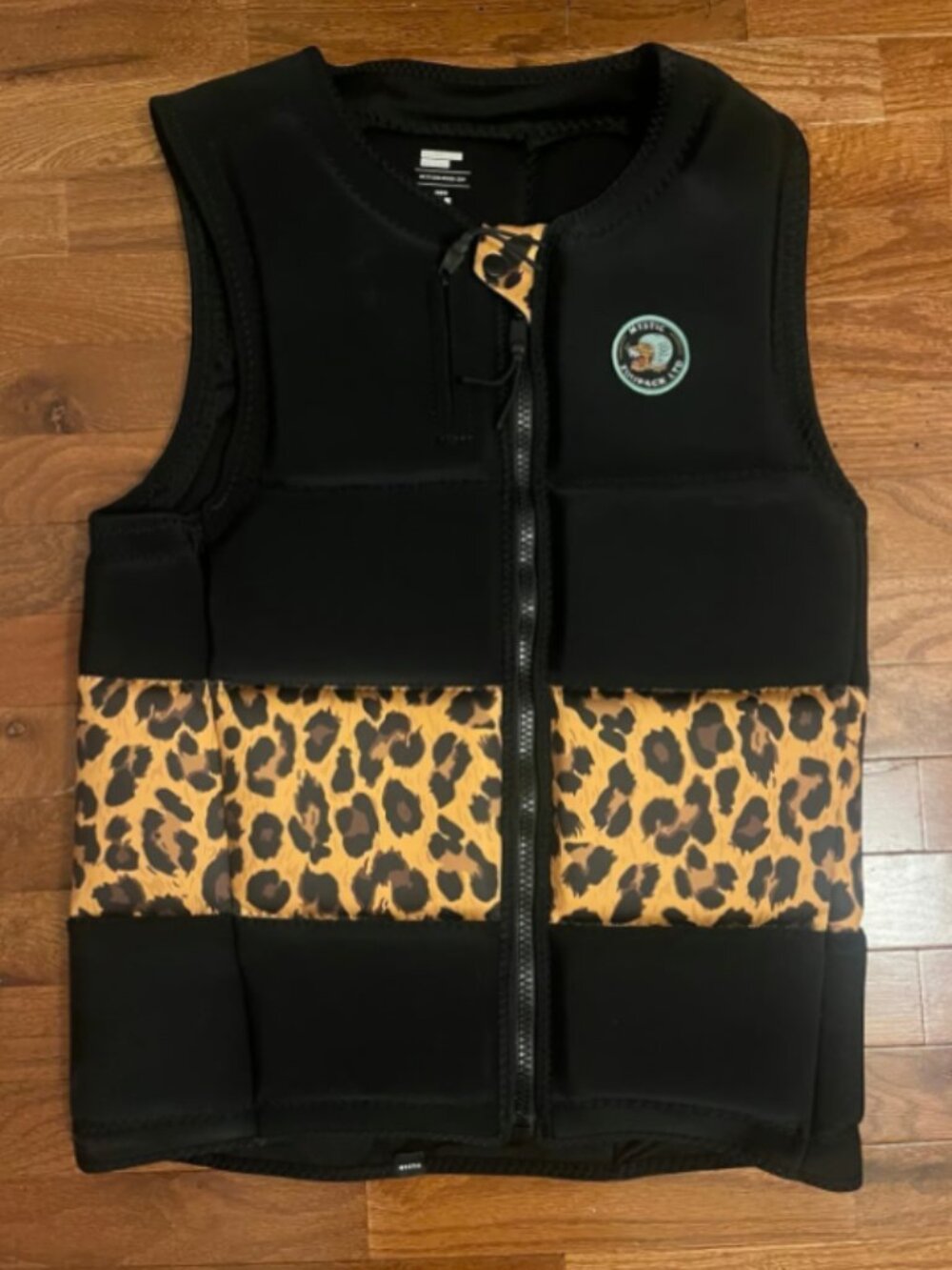 adult life jacket leopard print